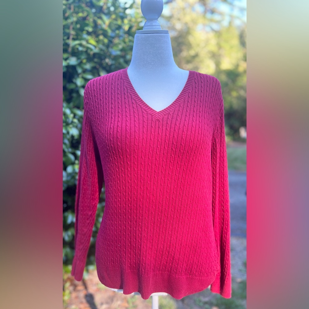 100% Cotton Dark Red Sweater L